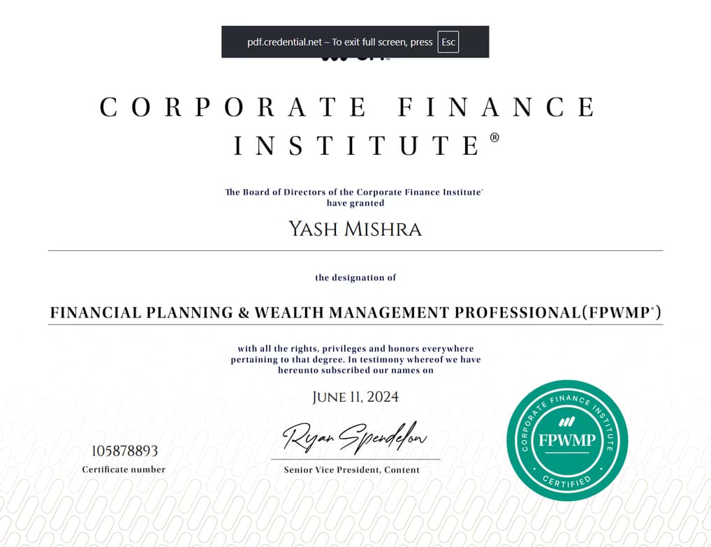 Verified degree or teaching certification of Yash