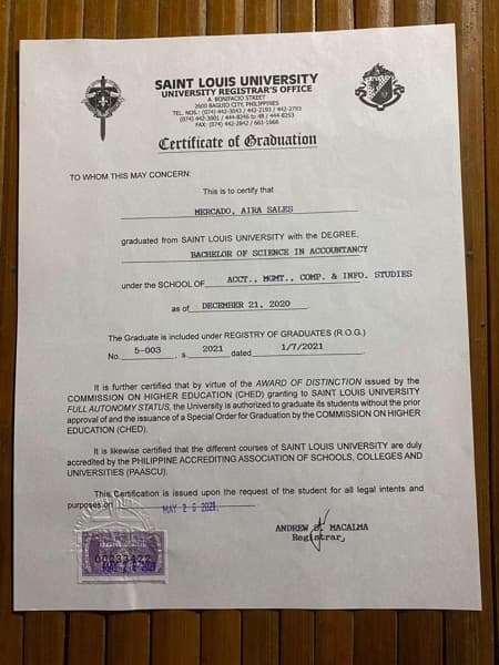 Verified degree or teaching certification of Aira