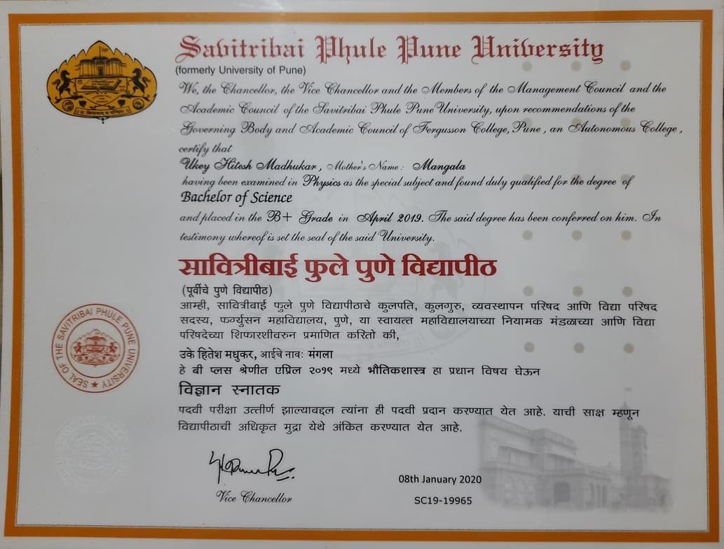 Verified degree or teaching certification of Hitesh 