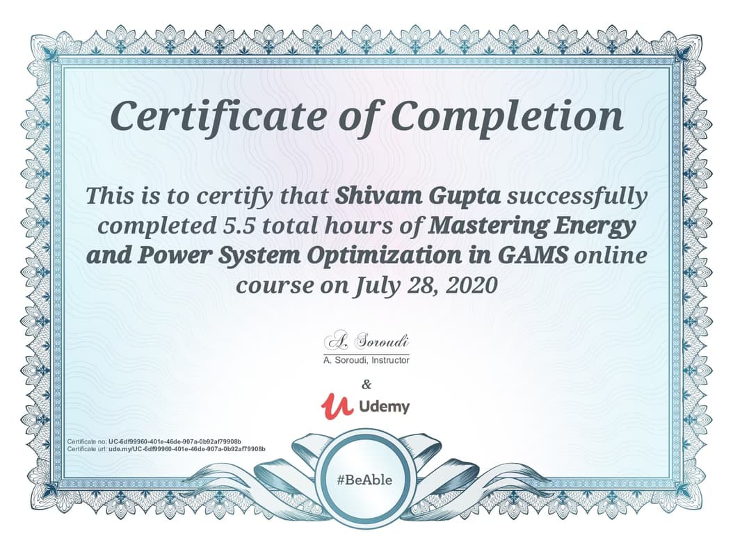 Verified degree or teaching certification of Shivam 