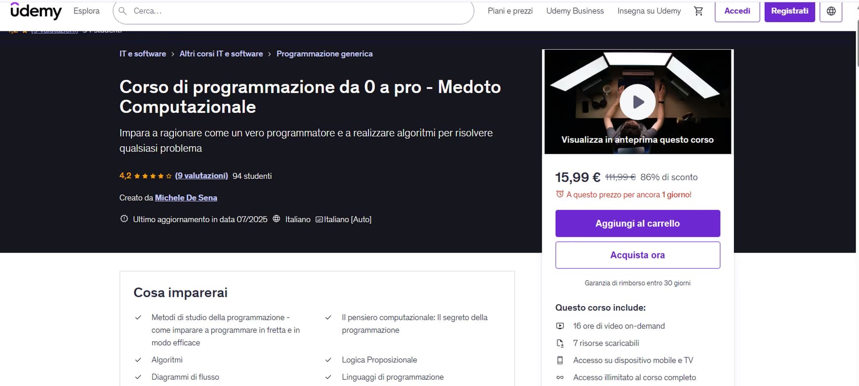 Coding learning materials by Michele 