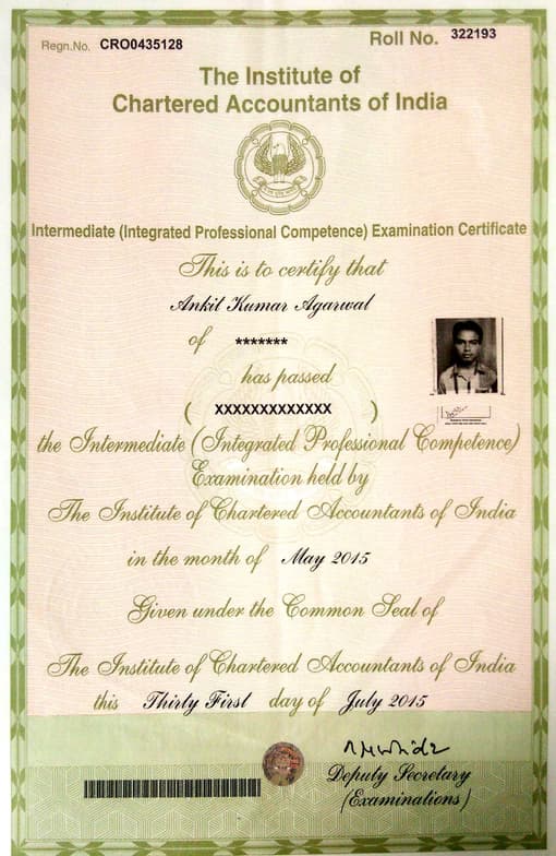 Verified degree or teaching certification of Ankit