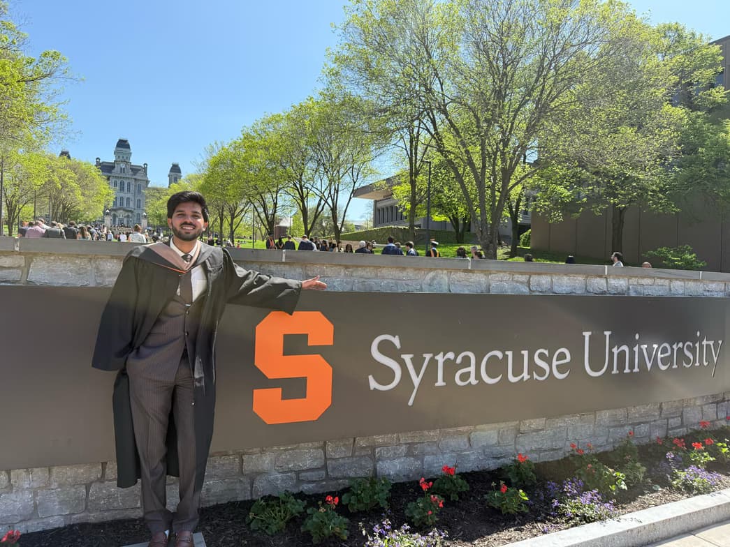 Graduation ceremony photo of Shubham