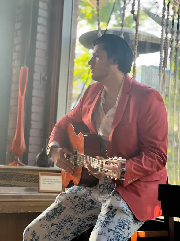 Joshenjoying a hobby outside teaching 