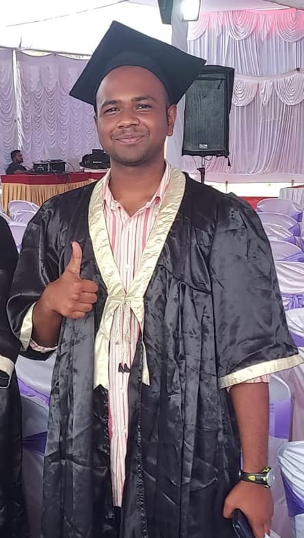 Graduation ceremony photo of Madhan 