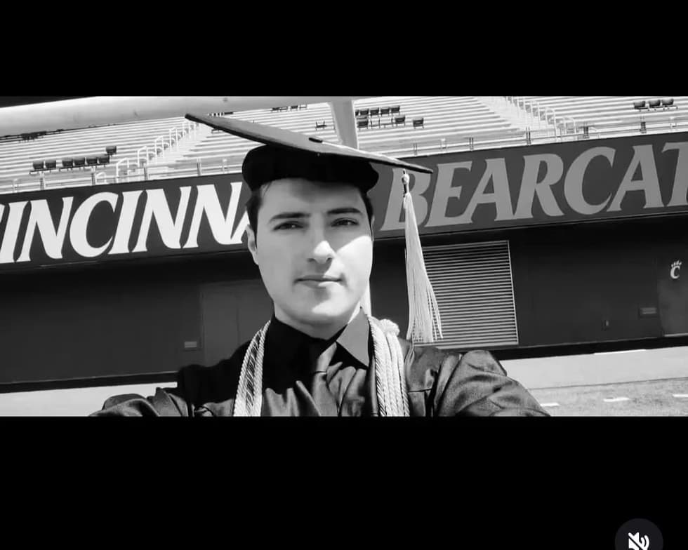 Graduation ceremony photo of Parker 