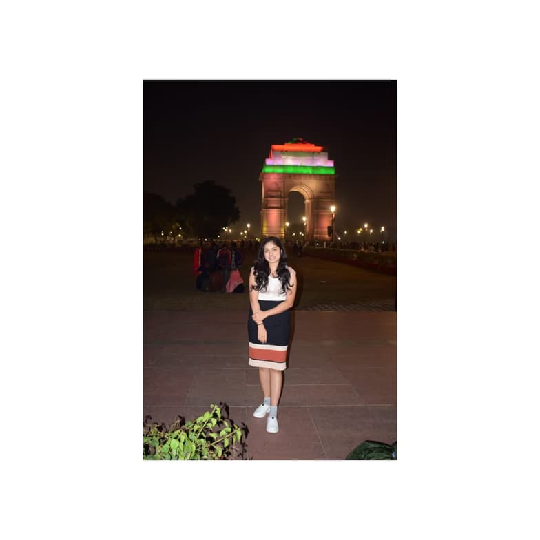 Travel snapshot of Meghana during a trip