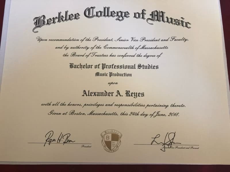 Verified degree or teaching certification of Alexander