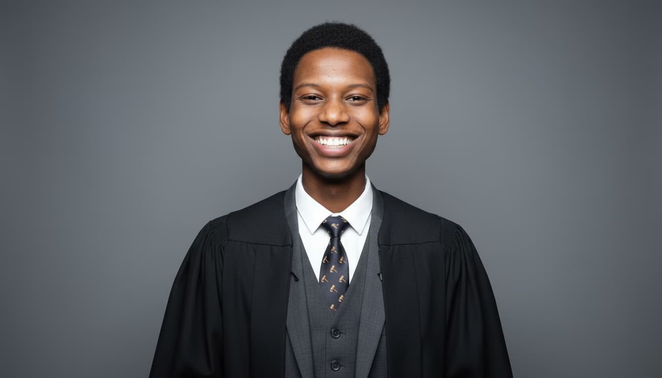 Graduation ceremony photo of Austin 