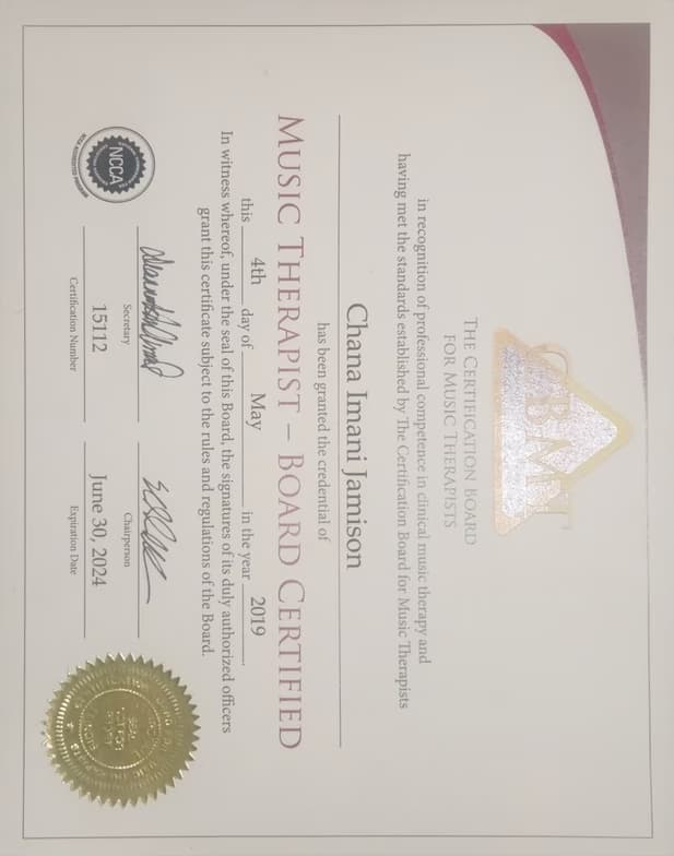 Verified degree or teaching certification of Chana 