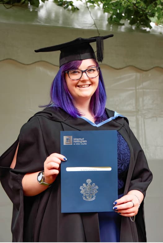 Graduation ceremony photo of Nadia  