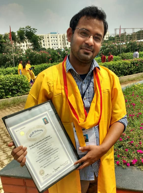 Graduation ceremony photo of Akash 