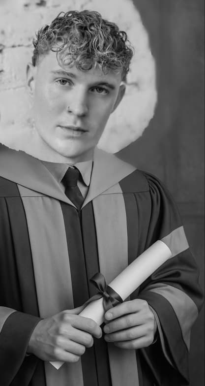 Graduation ceremony photo of Eoin 