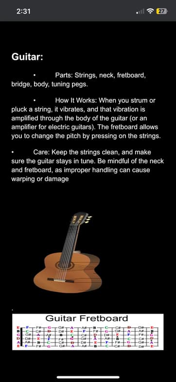 Guitar learning materials by Bailey 