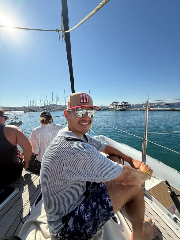 Travel snapshot of Joel during a trip 