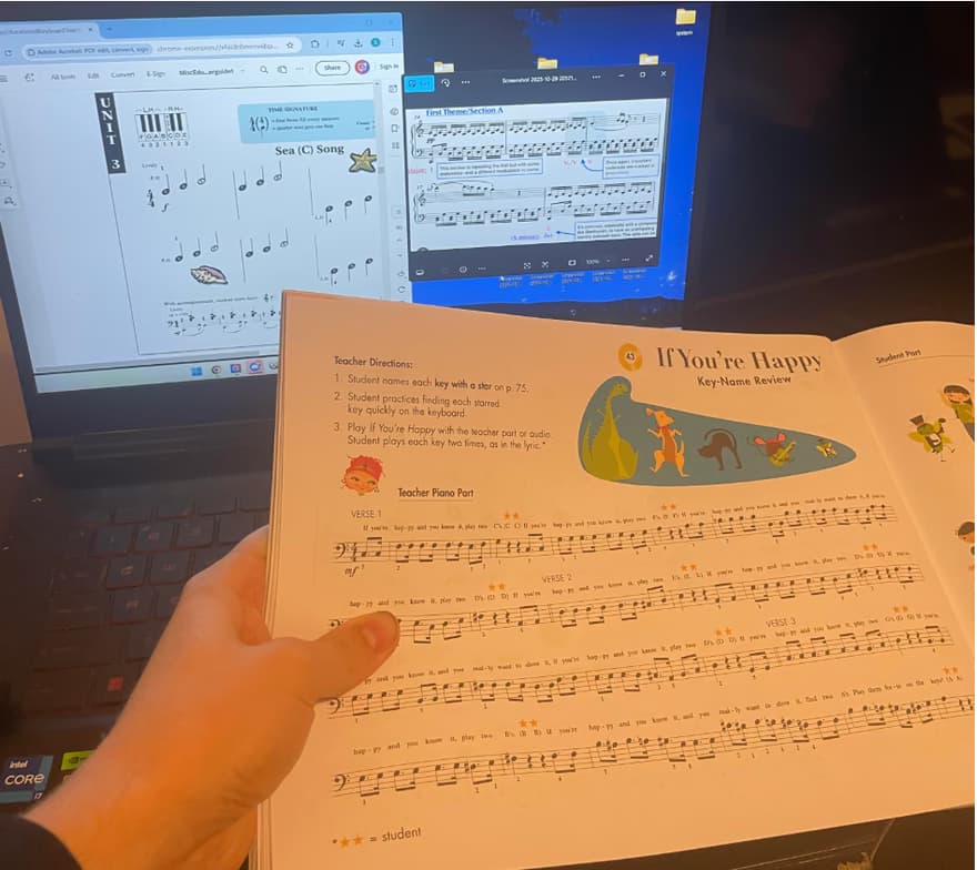 Piano learning materials by Stephen 