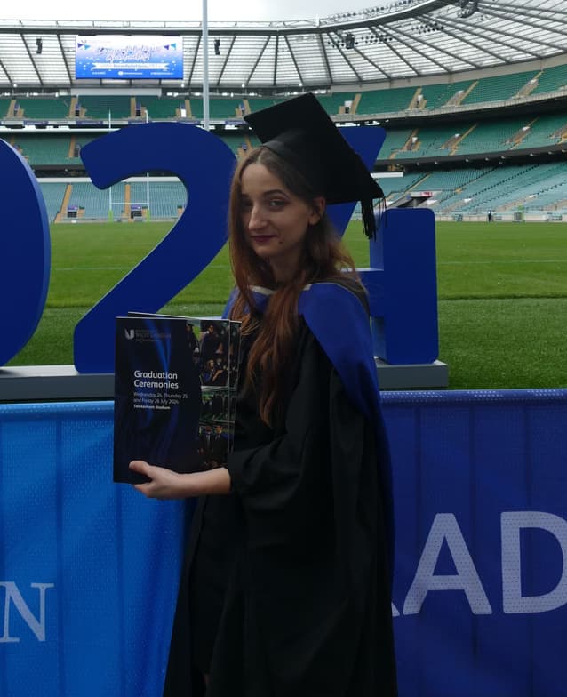 Graduation ceremony photo of Barbara 