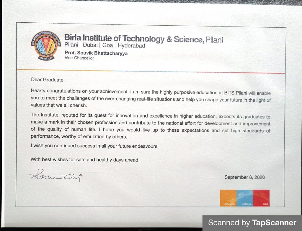 Graduation ceremony photo of Vineetha