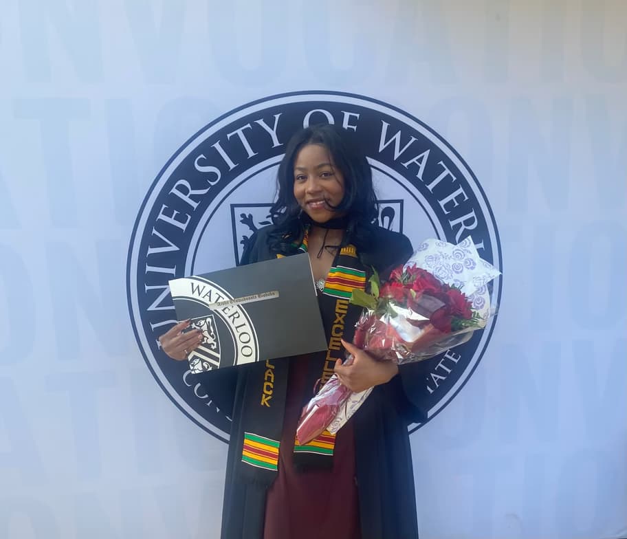 Graduation ceremony photo of Aisha 