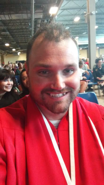 Graduation ceremony photo of Wes 