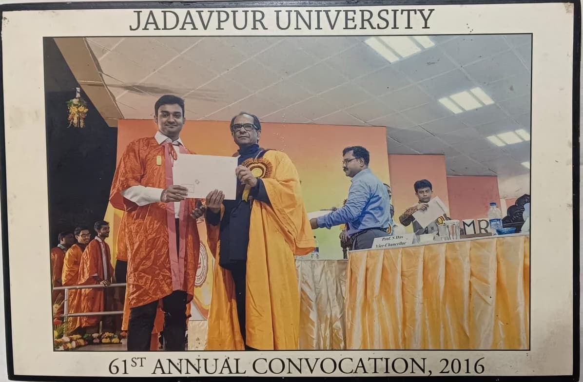 Graduation ceremony photo of Pallab  