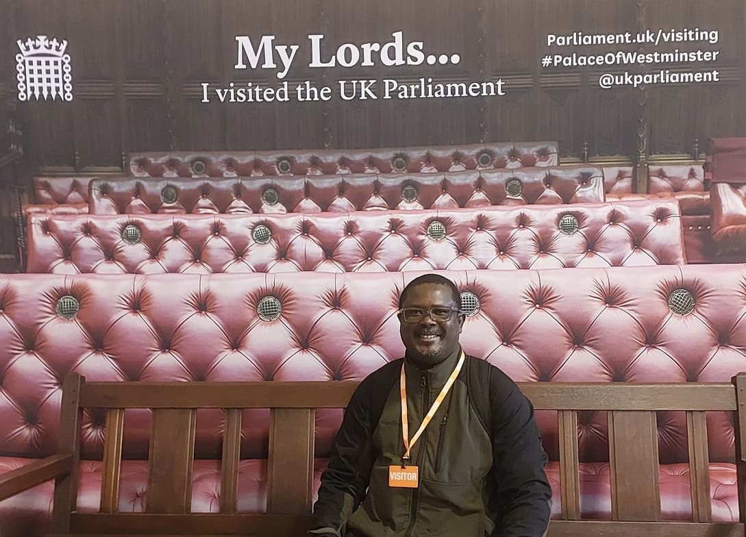 Mahamadou Lamine enjoying a hobby outside teaching 