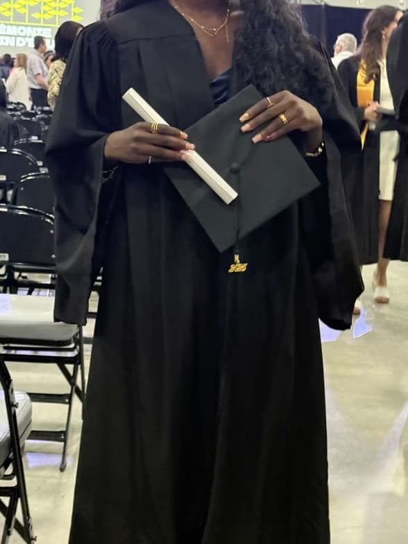 Graduation ceremony photo of Natalie 