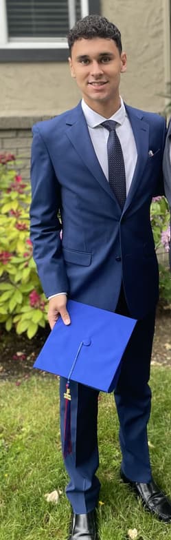 Graduation ceremony photo of Kiran 