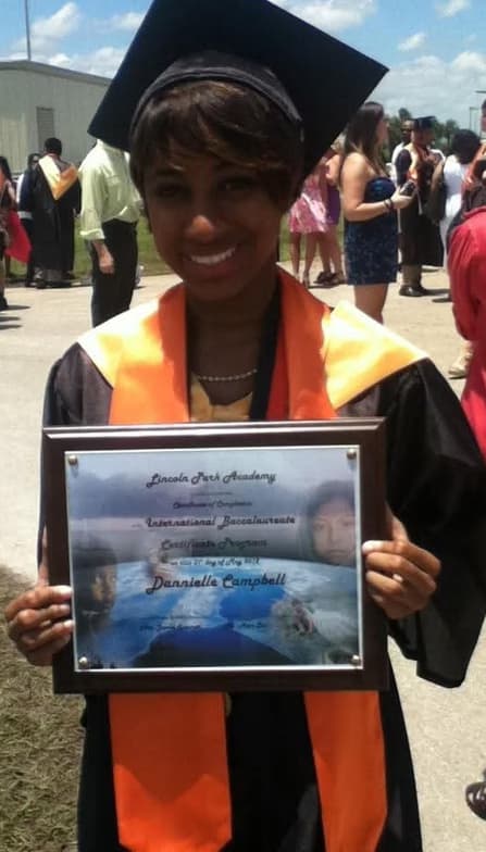Graduation ceremony photo of Dannielle 