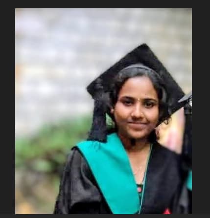 Graduation ceremony photo of Asha Somashekharayya