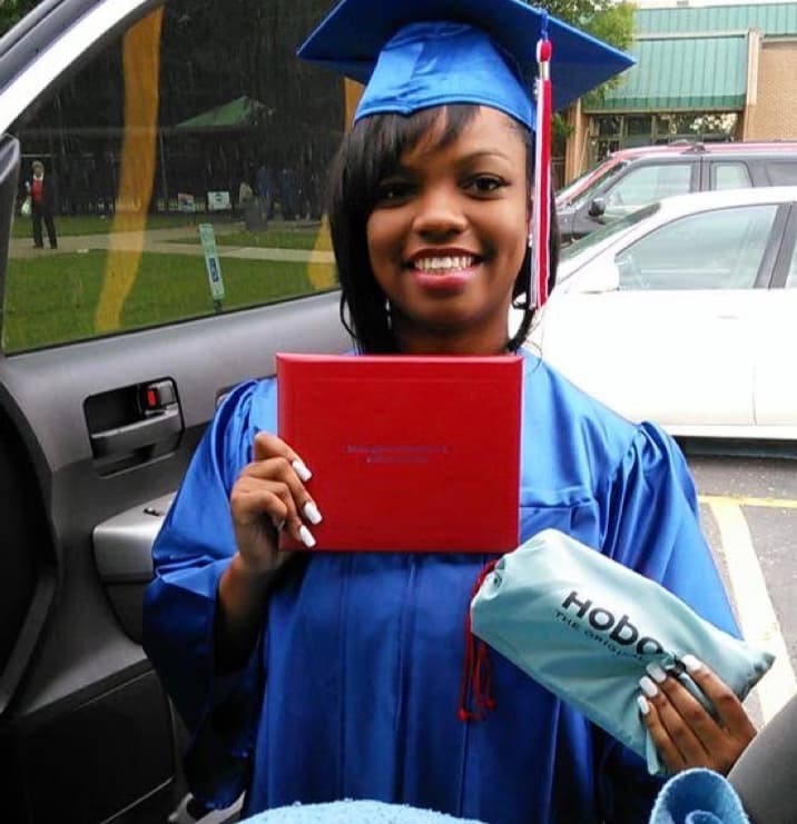 Graduation ceremony photo of Kelsey  