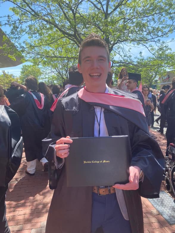 Graduation ceremony photo of Ian 