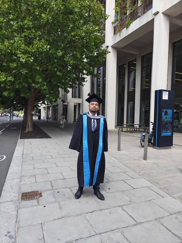 Graduation ceremony photo of Jeremiah Daniel