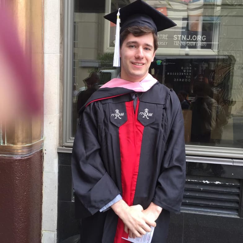 Graduation ceremony photo of Jacob 