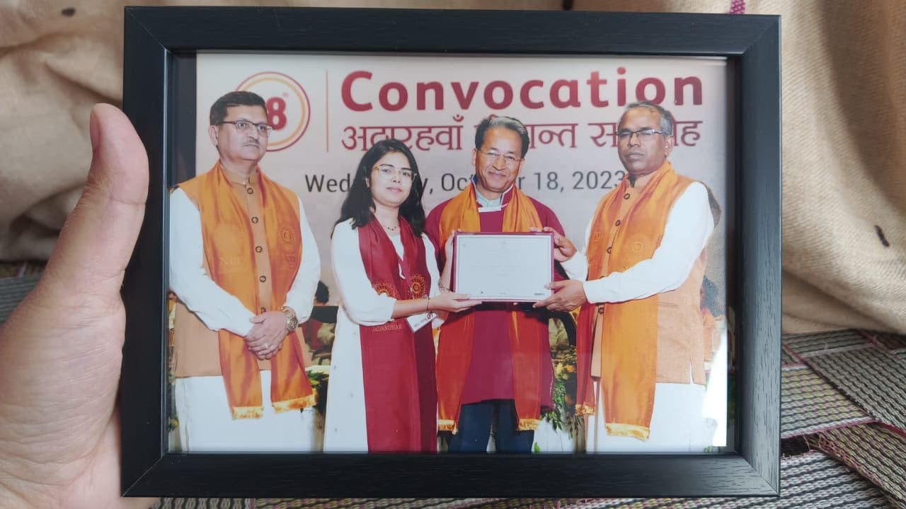 Graduation ceremony photo of Deepika  