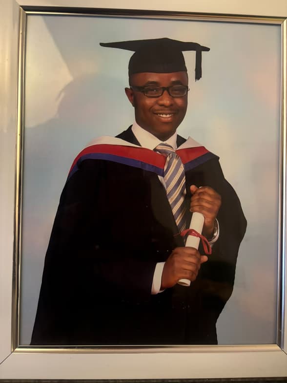 Graduation ceremony photo of James