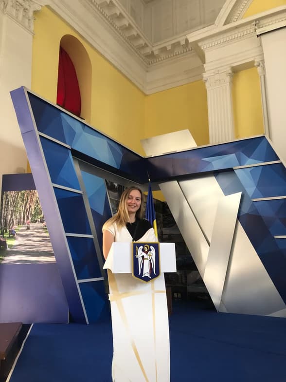 Graduation ceremony photo of Iryna 