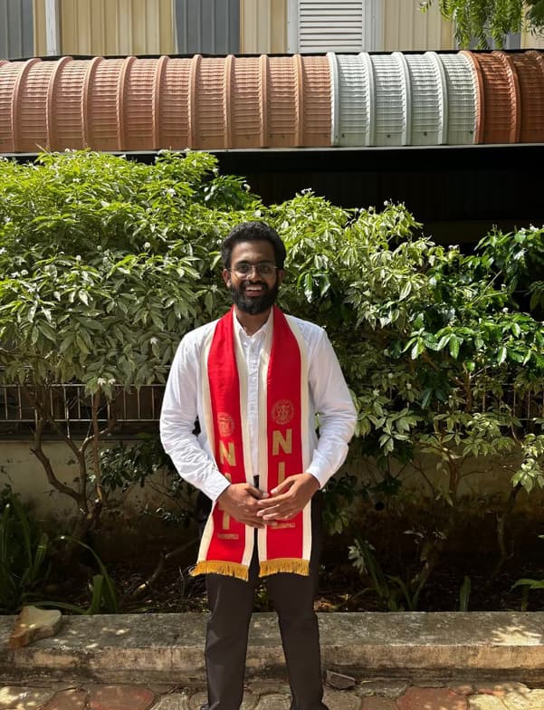 Graduation ceremony photo of Chintha Lohith 