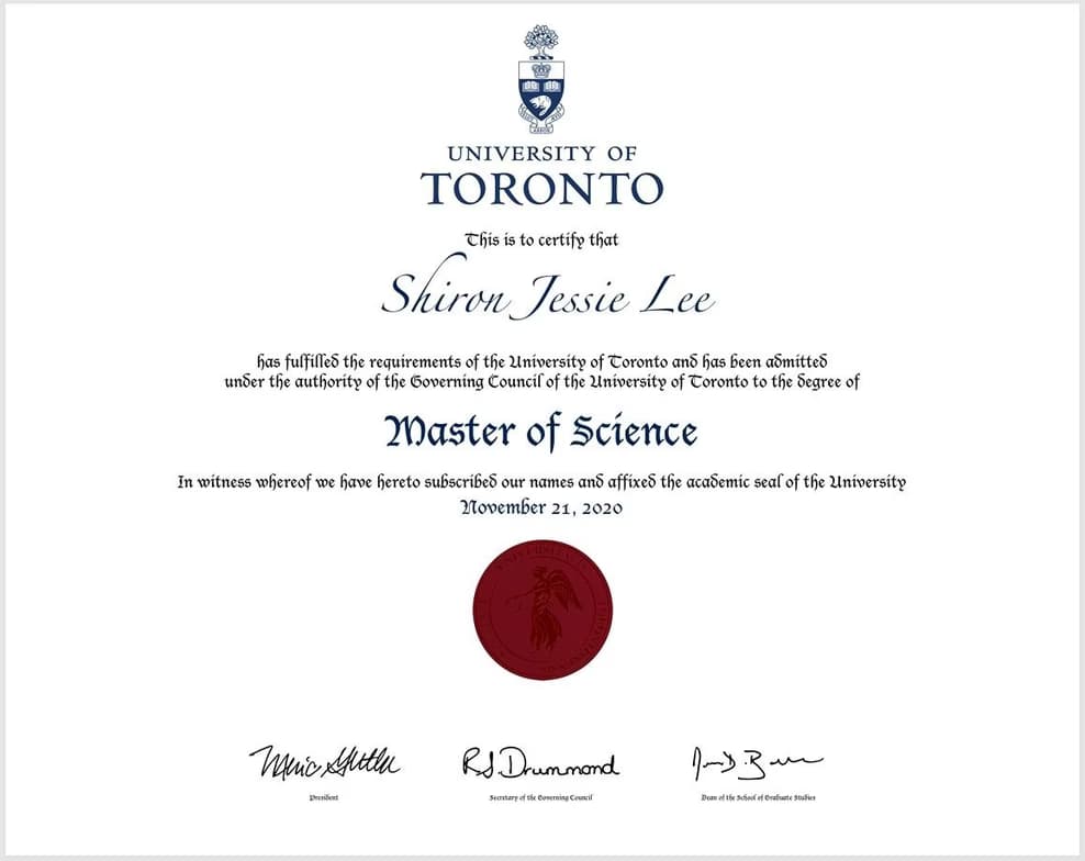 Verified degree or teaching certification of Shiron 