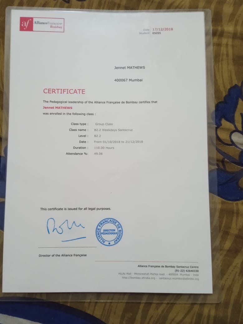 Jennet graduated from Pune