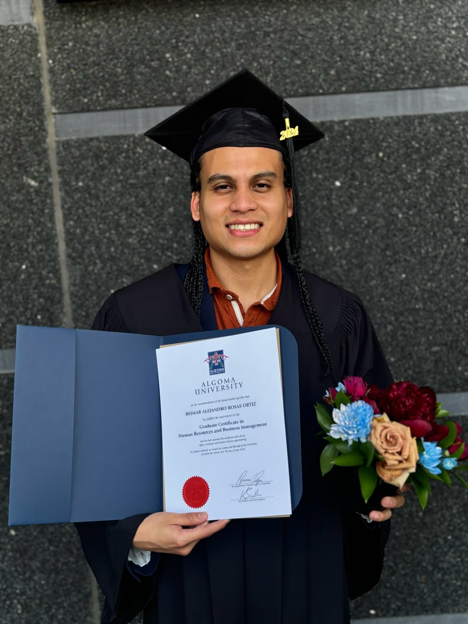 Alejandro graduated from Algoma University