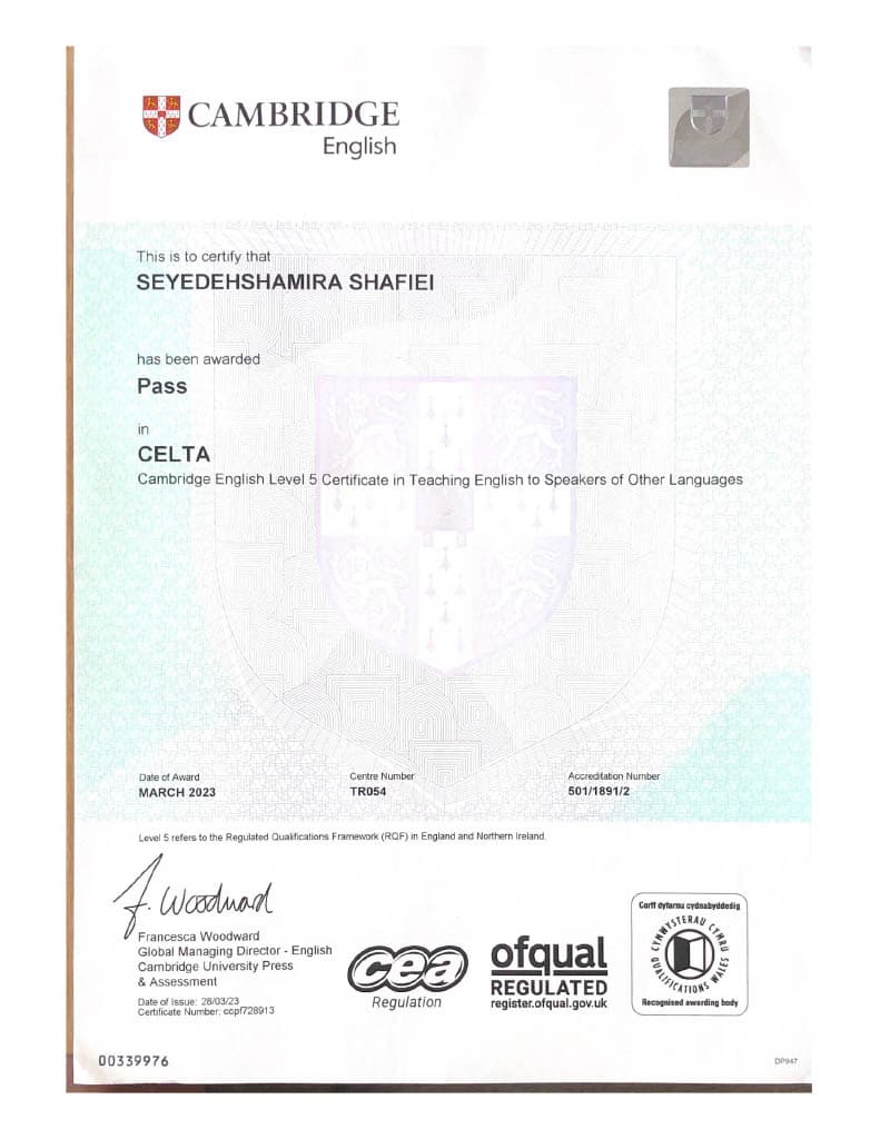 Shamira graduated from Azad University