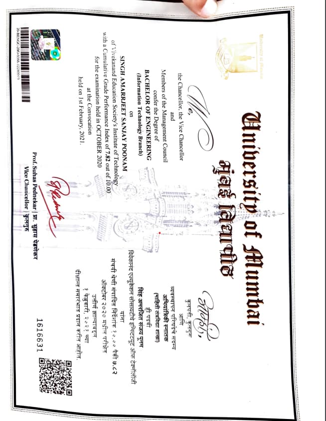 Amarjeet graduated from Mumbai University