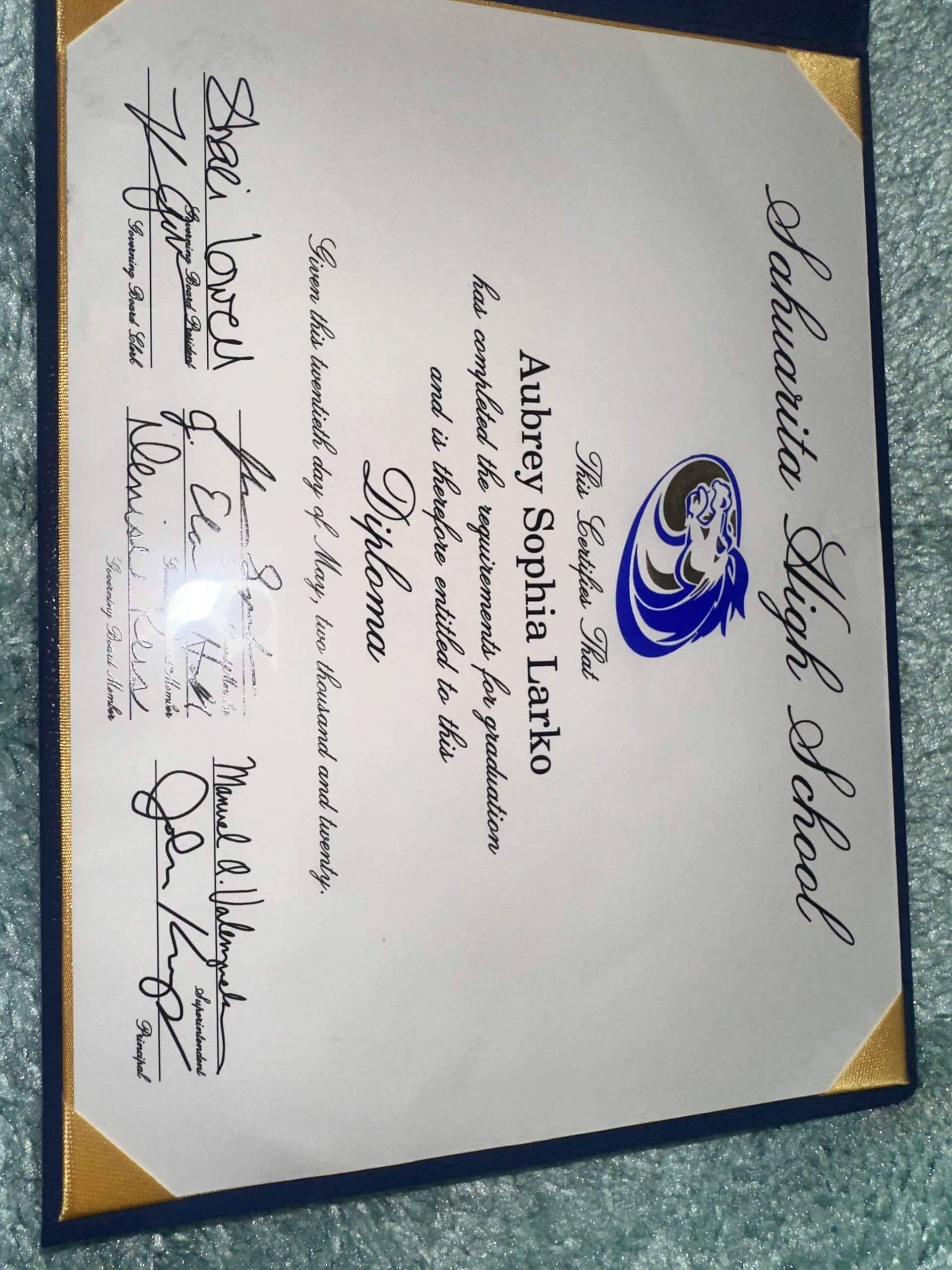 Aubrey graduated from Grand Canyon University 