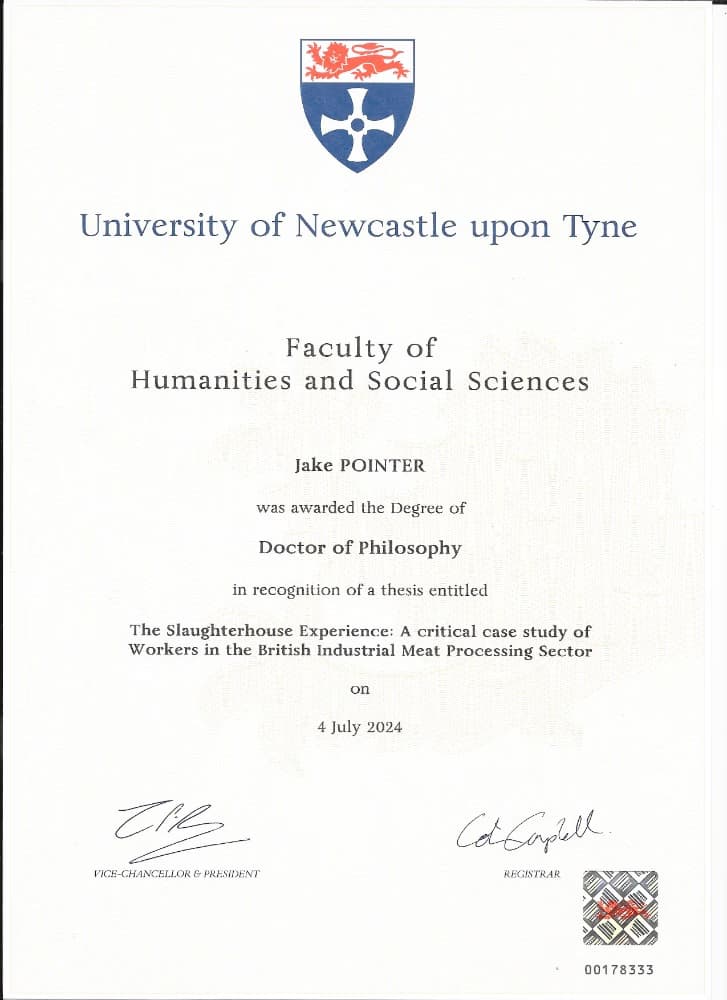 Jake graduated from Newcastle University