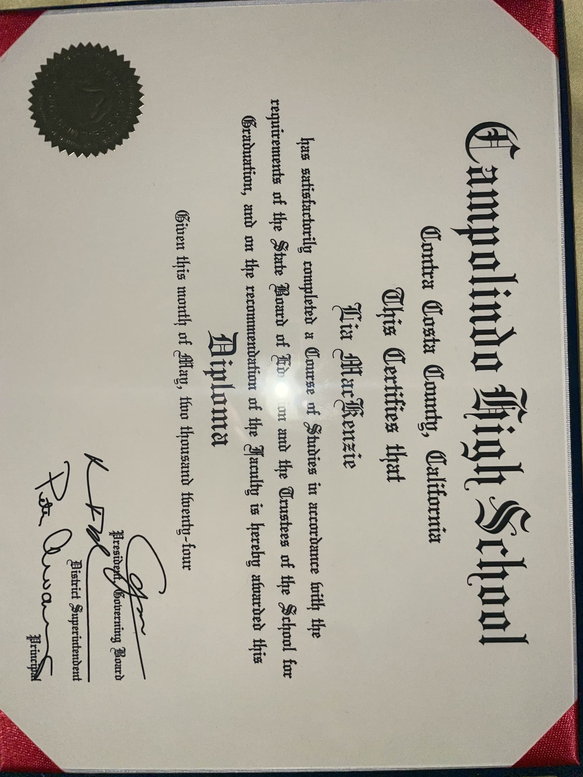 Lia Sofia graduated from Campolindo High School