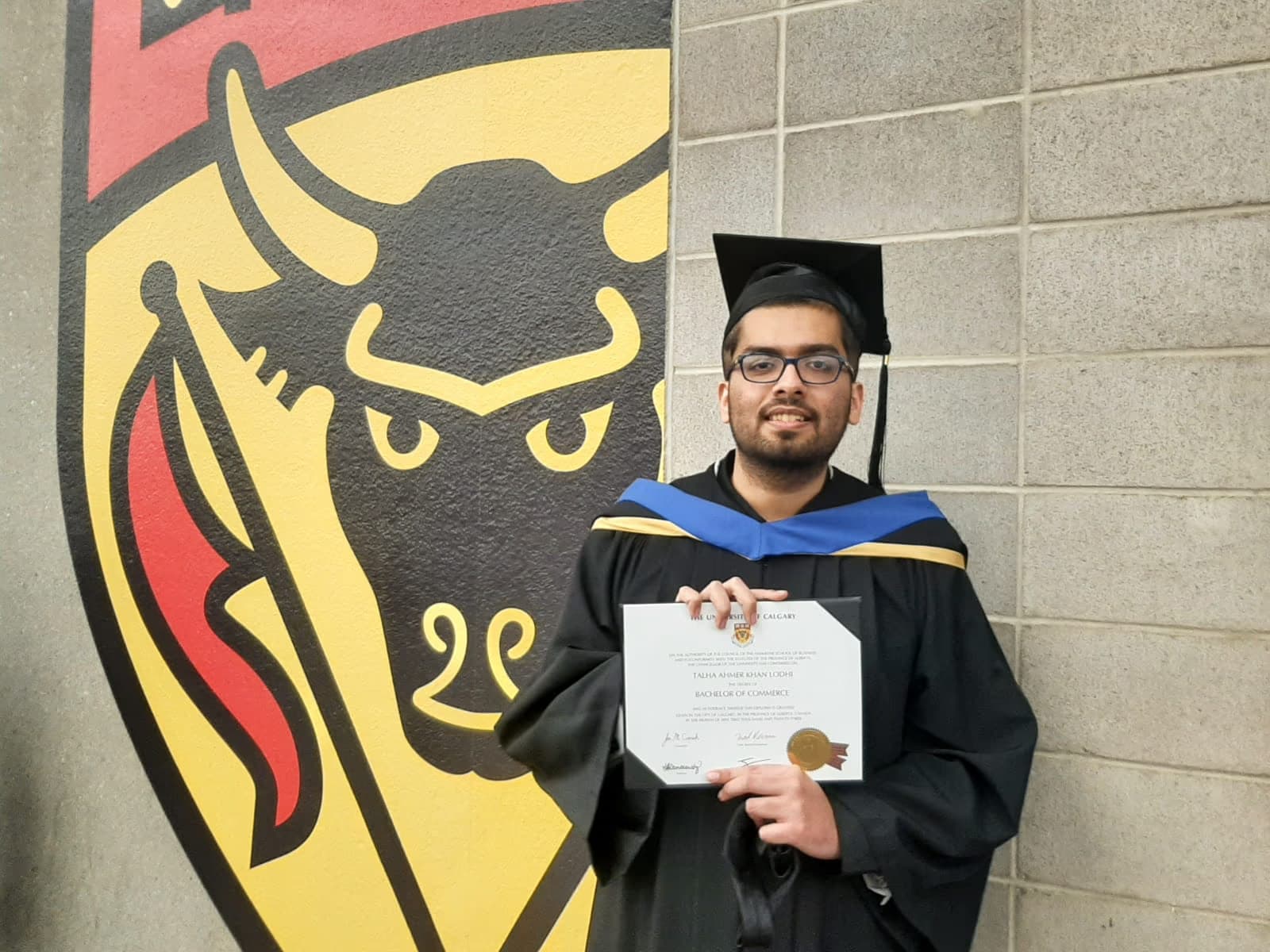 Talha graduated from University of Calgary