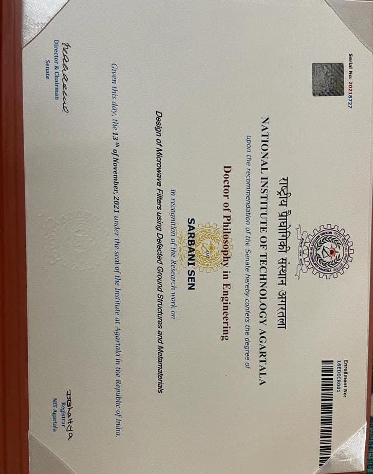 Sarbani graduated from SRM University