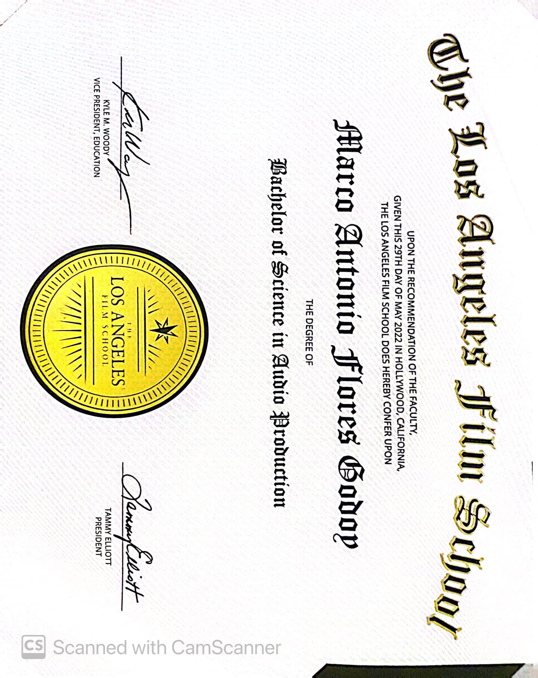 Marco graduated from Los Angeles Recording School