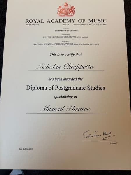 Nic graduated from Royal Academy of Music